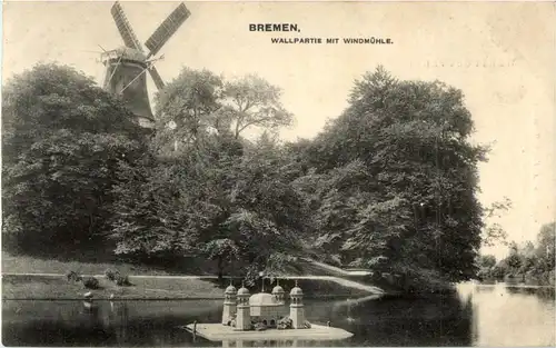 Bremen - Wallpatie mit Windmühle -40340