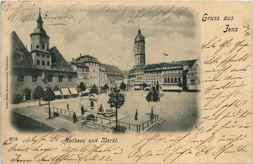 Jena, Rathaus und Markt -344686