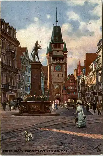 Freiburg, Krisenstrasse mit Martinstor -344924