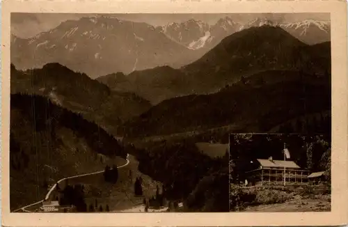 Oberaudorf am Inn, Blick vom Tatzelwurm auf St. Georg und Kaisergebirge -345138