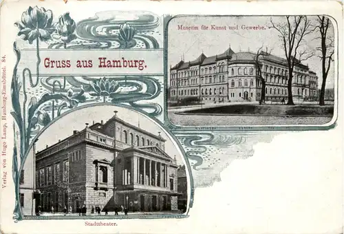 Hamburg, Grüsse, Stadttheater, Museum für Kunst und Gewerbe -345200