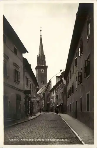 Villach, Khevenhüller Strasse mit Stadpfarrturm -346716