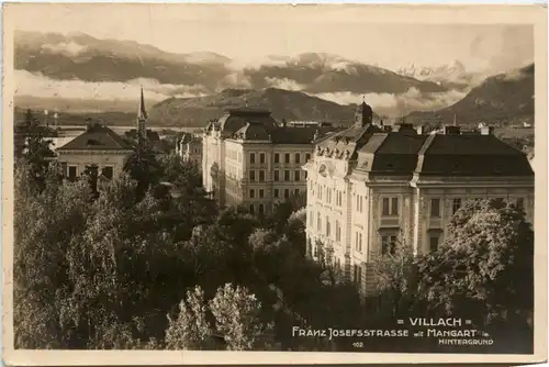 Villach, Franz Josefstrasse mit Mangart im Hintergrund -346724