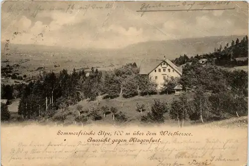 Sommerfrische Alpe über dem Wörthersee, Aussicht gegen Klagenfurt -346806