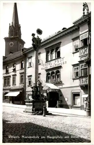 Villach, Hauptplatz, Mariensäule mit Hotel Post -346650