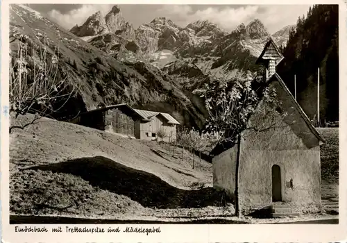 Oberstdorf, Einödsbach mit Trettachspitze und Mädelegabel -348596