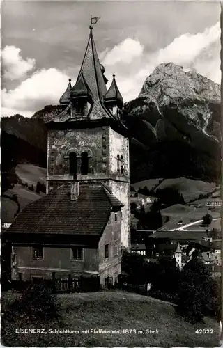 Eisenerz, Schichtturm mit Pfaffenstein -348856