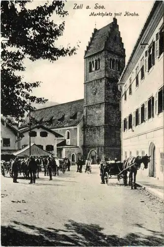 Zell am See, Marktplatz mit Kirche -348158