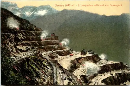 Eisenerz, Erzbergbau während der Sprengzeit -349108