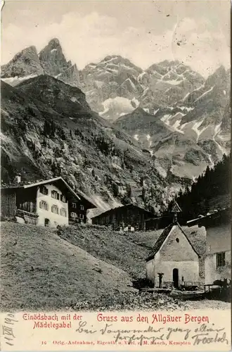 Oberstdorf, Einödsbach mit der Mädelegabel -348652