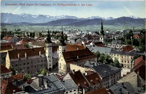 Klagenfurt, Blick gegen das Landhaus, die Heiligengeistkirche u.die Lend -348404