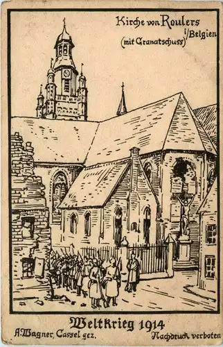 Kirche in Roulers - Weltkrieg 1914 -417086
