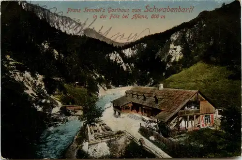 Aflenz, Franz Jemmels Gasthaus zum Schwabenbartl in der Fölz -349942