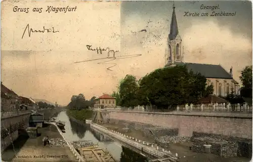 Klagenfurt, Grüsse, Evangel. Kirche am Lendkanal -350250