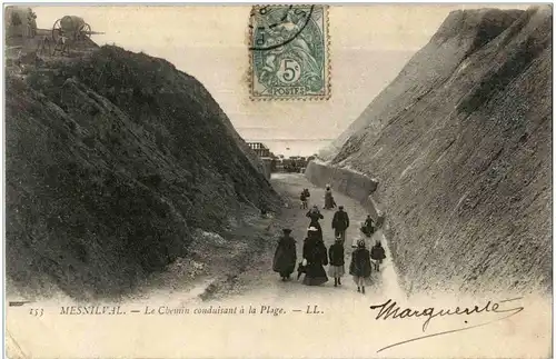 Mesnilval - Le chemin conduisant a la Plage -8466