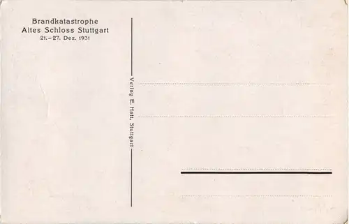 Brandkatastrophe Altes Schloss Stuttgart 1931 -43852