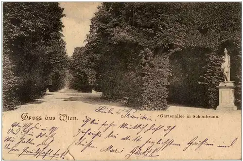 Gruss aus Wien - Gartenallee in Schönbrunn -7280