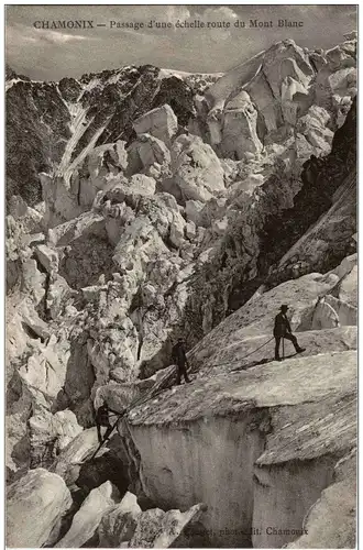 Chamonix - Passage d une echelle route du Mont blanc -8572