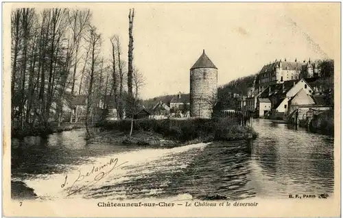 chateauneuf sur Cher - Le Chateau et le deversoir -7994
