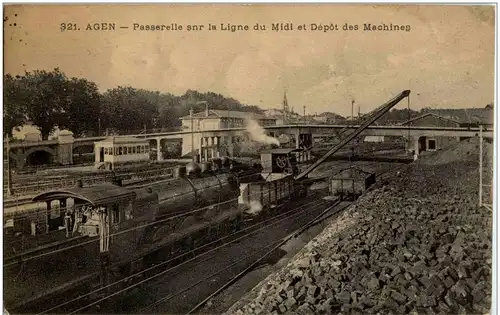 Agen - Passerelle snr la Ligne du Midi Depot des Machines -9214