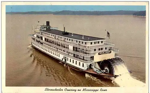 Sternwheeler Cruising on Mississippi River -104482
