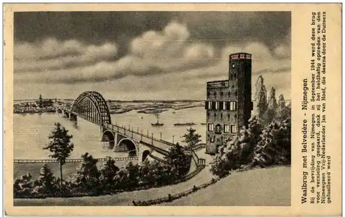 Nijmegen - Waalbrug met Belvedere -104938