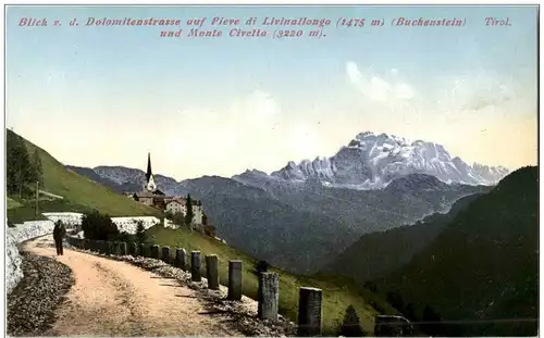 Blick v d Dolomitenstrasse auf Pieve di Livinallongo Buchenstein -105414