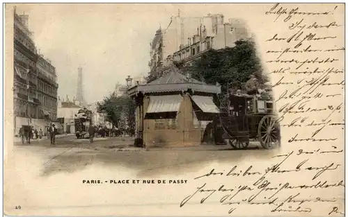 Paris - Place et Rue de Passy -105692