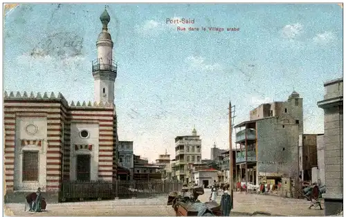 Port Said - Rue dans le village arabe -106708