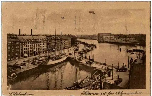 Kobenhavn - Havnen set fra Flyvemaskine -106734