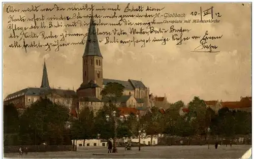 Mönchengladbach - Geroplatz mit Münsterkirche -106070