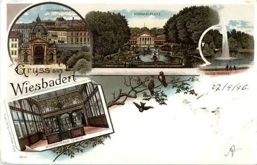 Gruss aus Wiesbaden - Litho -51332