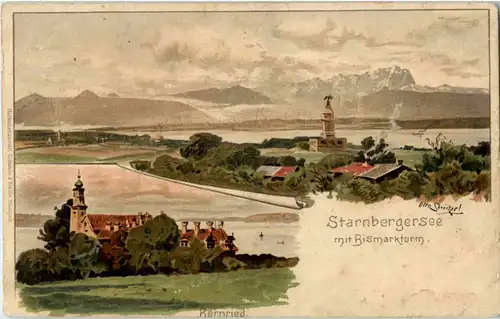 Bernried - Starnbergersee mit Bismarkturm -51392
