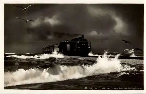 Sylt - D-Zug im Sturm auf dem Hindenburgdamm -51732