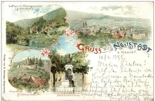 Gruss aus Neustadt Haardt - Litho -109156