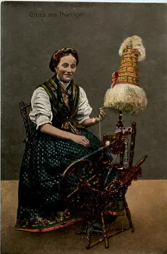 Gruss aus Thüringen - Spinnrad -52332