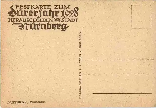 Nürnberg - Festkarte zum Dürerjahr 1928 -54932