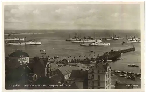 Helgoland - Blick auf Reede mit Dampfer -112380