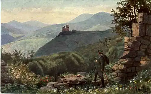 Ruine Hohandlau - Künstlerkarte H. Hoffmann -55852