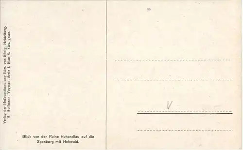 Ruine Hohandlau - Künstlerkarte H. Hoffmann -55852