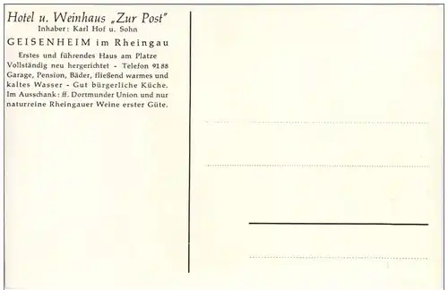 Geisenheim - Hotel Zur Post -111686