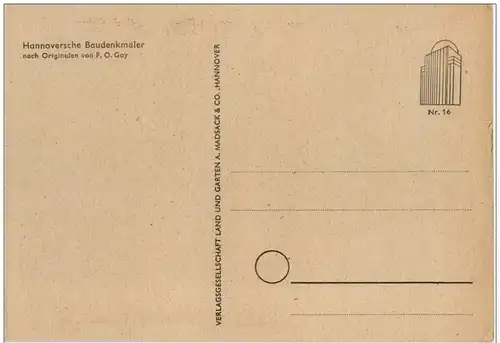 HAnnover - Baudenkmäler Künstlerkarte F. O. Goy -113288