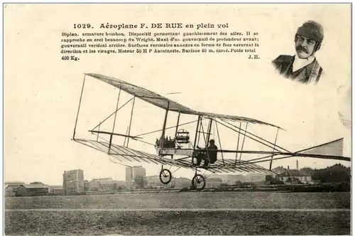 Aeroplane F. de Rue en plein vol -113496