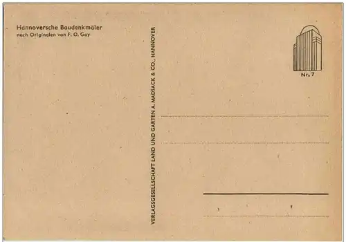 Hannover - Künstlerkarte F. O. Goy -113270