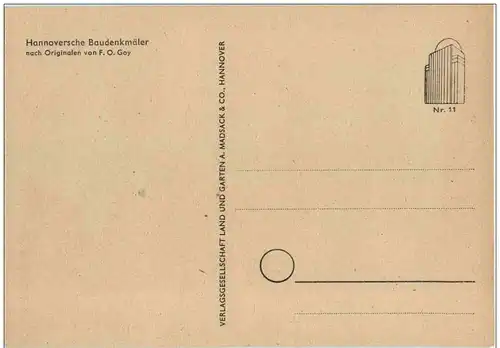 HAnnover - Baudenkmäler Künstlerkarte F. O. Goy -113298