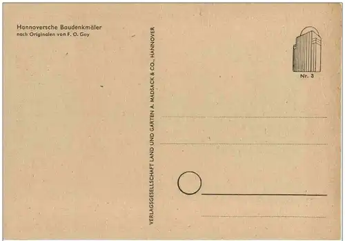 HAnnover - Baudenkmäler Künstlerkarte F. O. Goy -113282