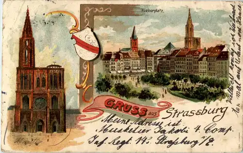 Gruss aus Strassburg - Litho -56492