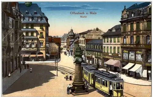 Offenbach - Markt mit Strassenbahn -112354