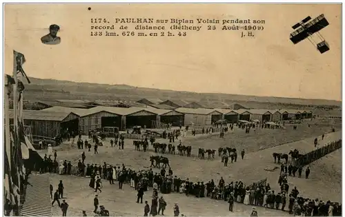 Paulhan sur Biplan Voisin pendant son record de distance -113470