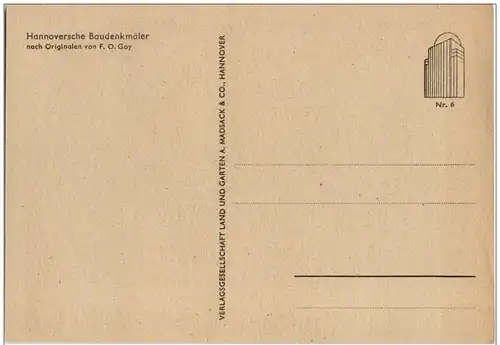 Hannover - Künstlerkarte F. O. Goy -113272